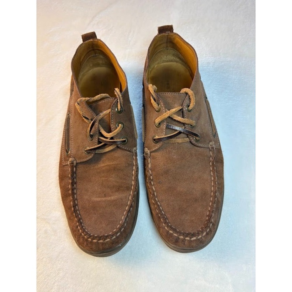 Peter Millar Men Brown Leather Suede Lace Up Chukka Ankle Moc Toe Boots Sz 9.5 M